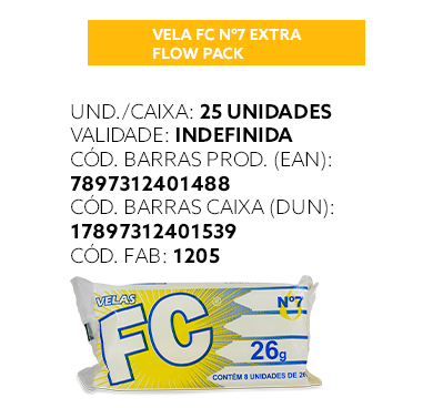 Vela FC Nº7 flowpackbranca