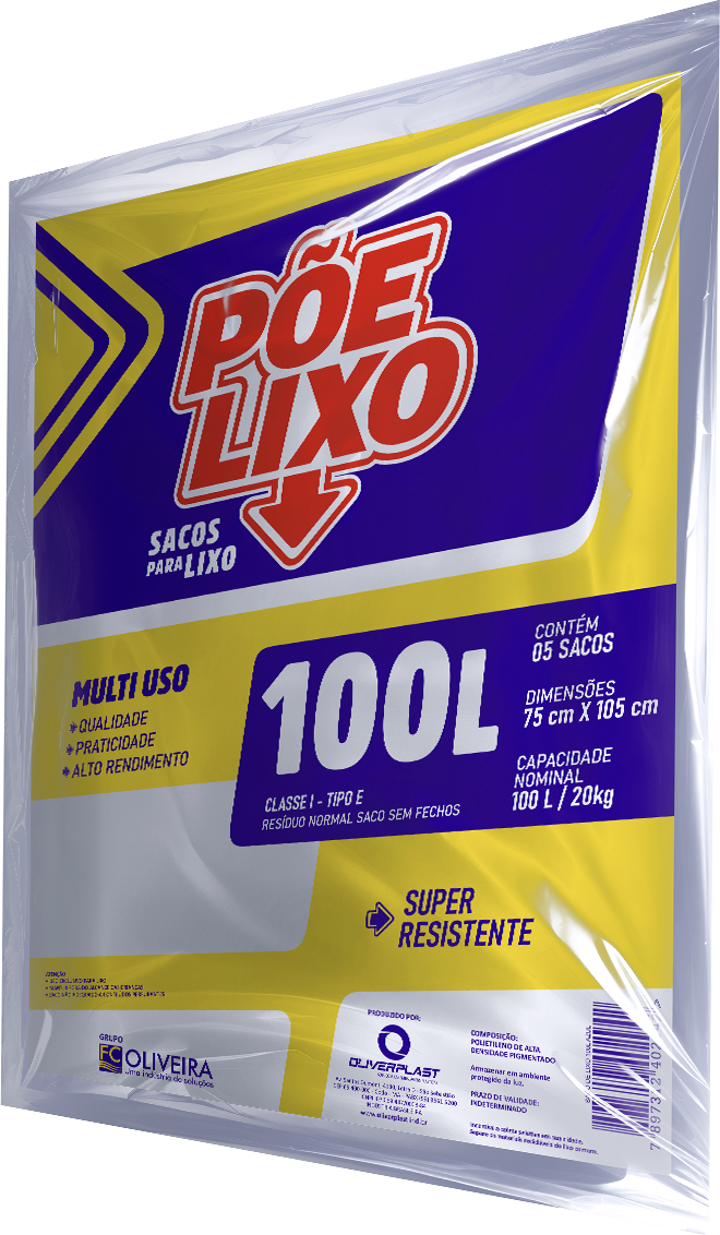 Saco de Lixo 100L (100 Unidades)